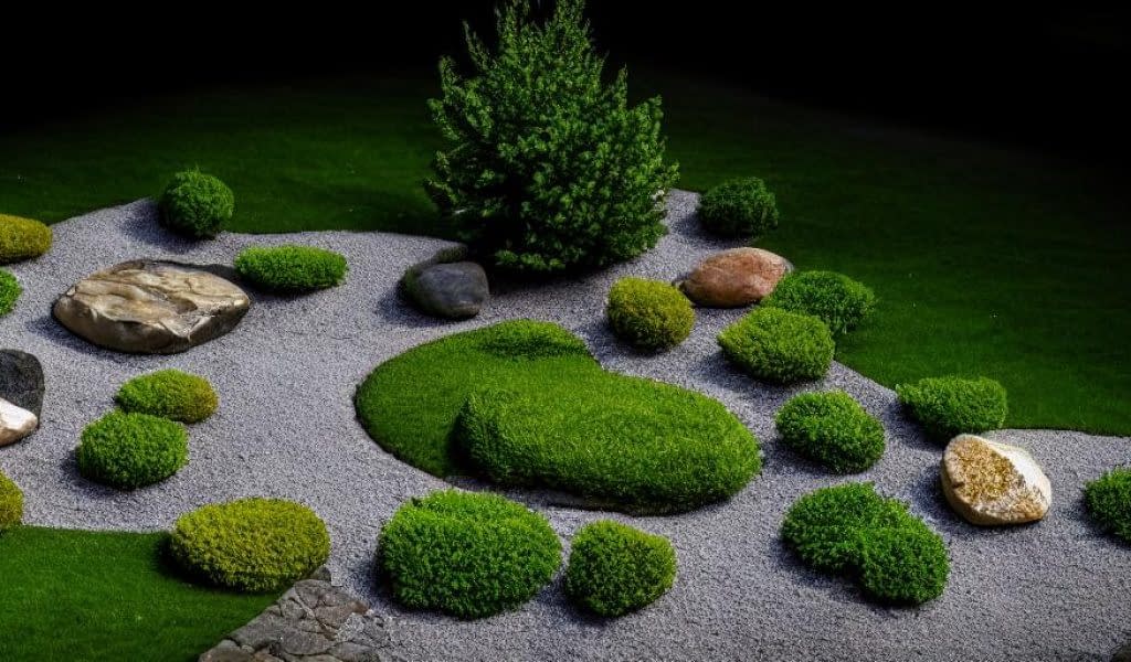 Пример исполнения камня в ландшафтном дизайне с помощью 3д